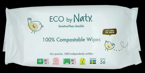 Eco by Naty Sensitive 100% compostable wipes