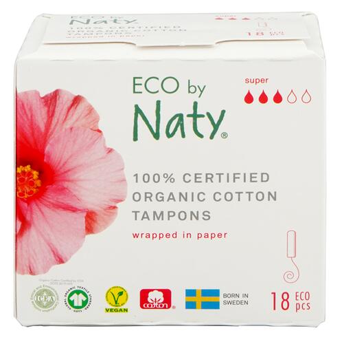 Eco by Naty Tampons Organic Cotton, super