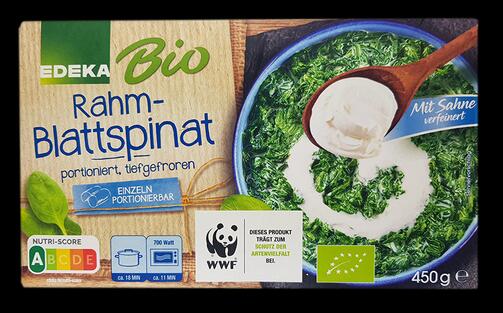 Edeka Bio Rahm-Blattspinat, portioniert