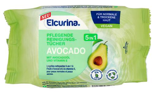 Elcurina Pflegende Reinigungstücher 5in1 Avocado
