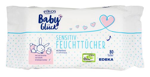 Elkos Babyglück Sensitiv Feuchttücher, 2er Pack