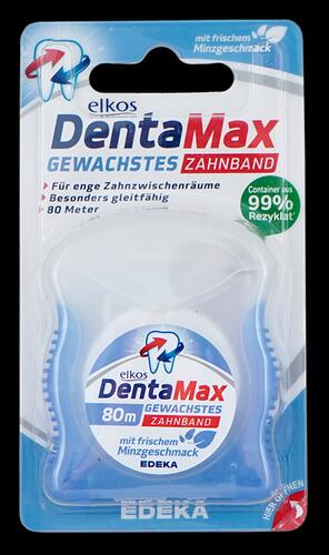 Elkos Dentamax gewachstes Zahnband mit Minzgeschmack, fluoridhaltig