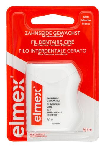 Elmex Zahnseide gewachst mit Aminfluorid, Mint