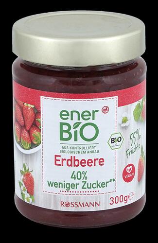 Ener Bio Erdbeere, 40 % weniger Zucker