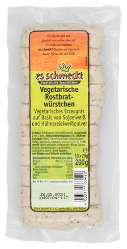 Es schmeckt Vegetarische Rostbratwürstchen