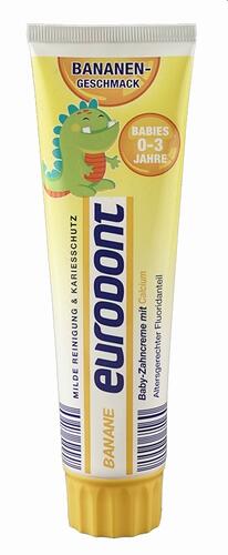 Eurodont Baby-Zahncreme mit Calcium, Banane Eurodont Baby-Zahncreme mit Calcium, Banane