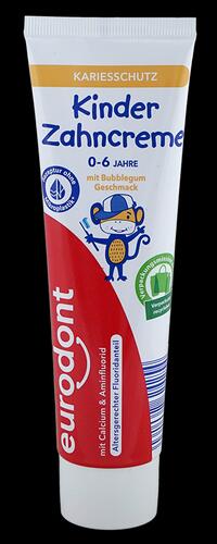 Eurodont Kinder Zahncreme mit Bubblegum Geschmack, 0-6 Jahre