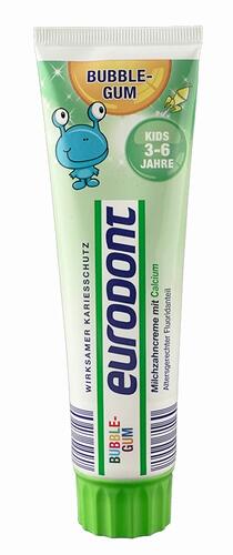 Eurodont Milchzahncreme mit Calcium, Bubble-Gum