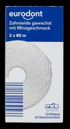 Eurodont Zahnseide gewachst mit Minzgeschmack, 2 x 80 m