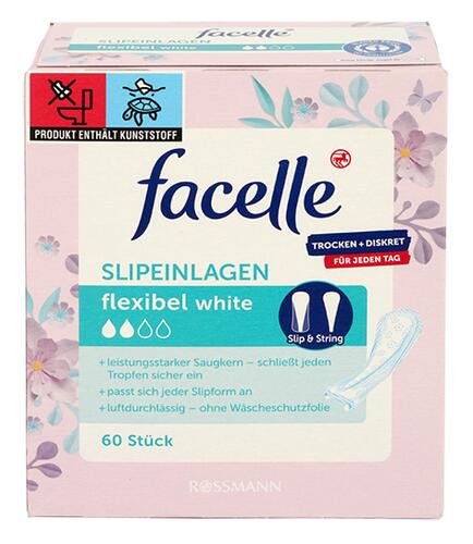 Facelle Slipeinlagen Flexibel White, Slip & String