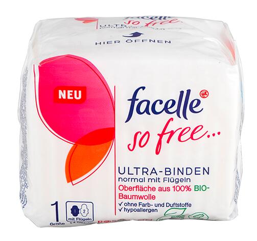 Facelle So Free Ultra-Binden, normal mit Flügeln Bio