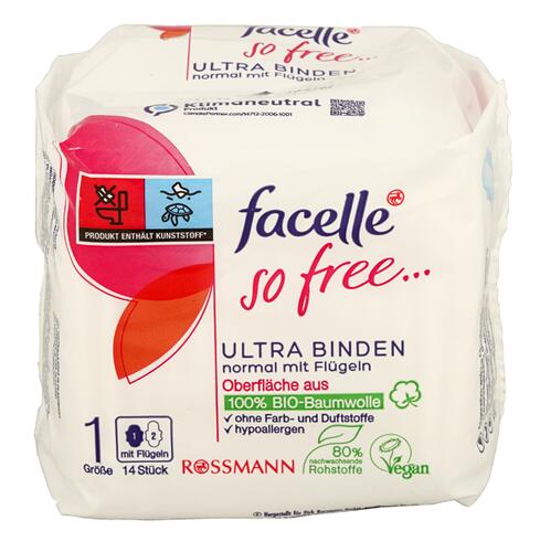 Facelle So Free Ultra Binden, normal mit Flügeln