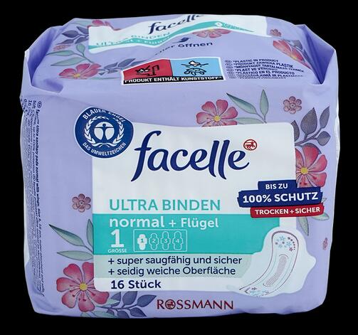 Facelle Ultra Binden normal + Flügel, 16 Stück