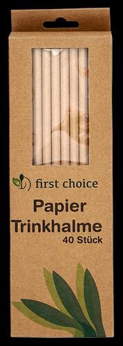 First Choice Papier Trinkhalme, natur