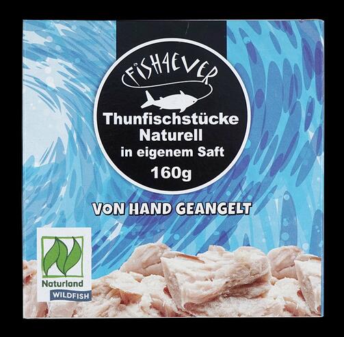 Fish4Ever Thunfischstücke Naturell in eigenem Saft, Naturland Wildfish