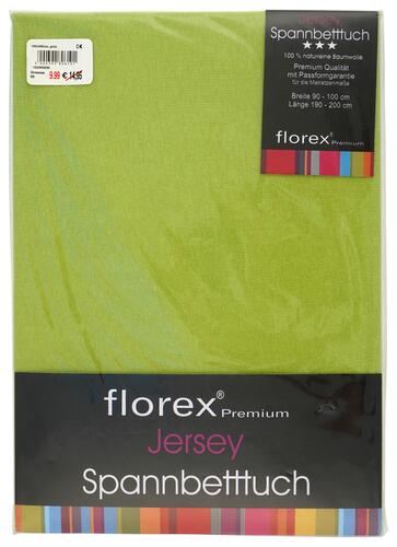 Florex Premium Jersey Spannbetttuch, grün