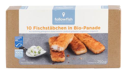 Followfish 10 Fischstäbchen in Bio-Panade