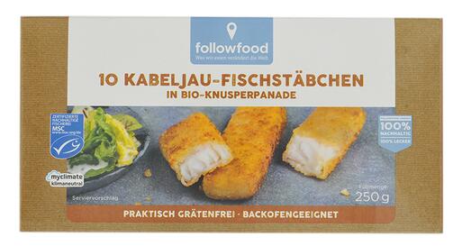 Followfood 10 Kabeljau-Fischstäbchen