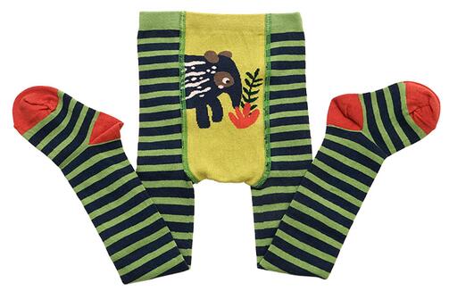 Frugi Krabbelstrumpfhose, geringelt mit Tapir