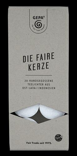 Gepa Die Faire Kerze 20 Teelichter, weiß