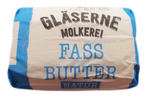 Gläserne Molkerei Fassbutter Natur Bio-Sauerrahmbutter