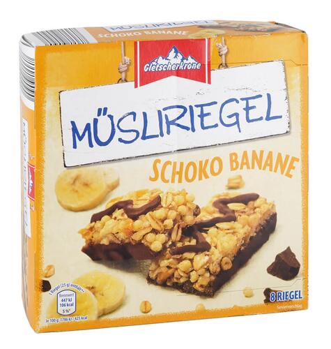 Gletscherkrone Müsliriegel Schoko Banane