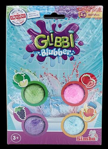 Glibbi Blubber Badebomben 4x Bathfun, grün, rosa, lila, blau