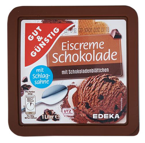 Gut & Günstig Eiscreme Schokolade mit Schlagsahne