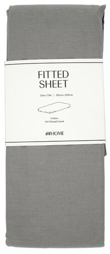 H&M Home Fitted Sheet Spannbettlaken Bio-Baumwolle, grau
