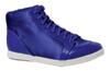 H & M Sneaker Satin/Lederimitat, Dunkles Blaulila