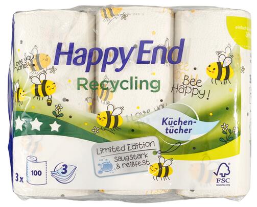 Happy End Recycling Küchentücher Bee Happy!