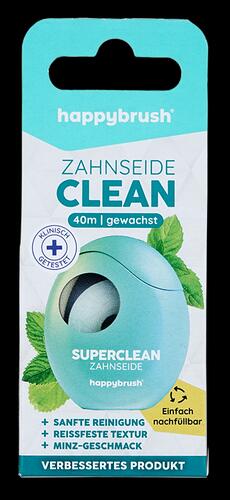 Happybrush Zahnseide Clean Minz-Geschmack, gewachst