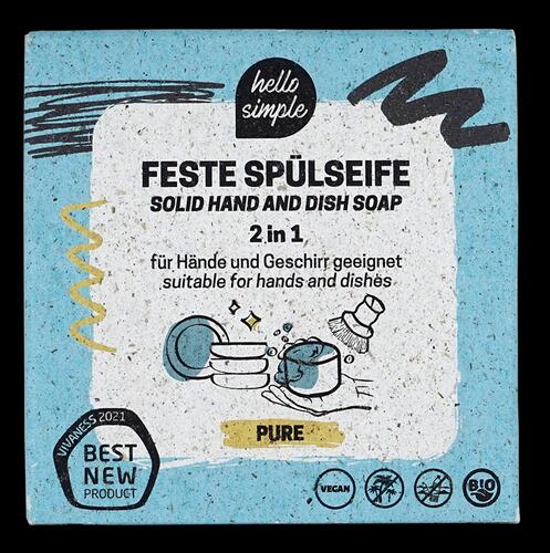 Hello Simple Feste Spülseife 2 in 1 Pure