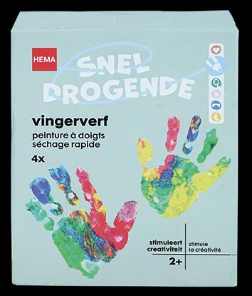 Hema Fingerfarbe, 4er Set, gelb, rot, grün, blau