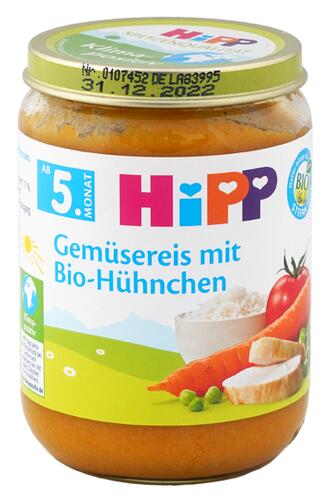 Hipp Gemüsereis mit Bio-Hühnchen