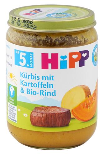 Hipp Kürbis mit Kartoffeln & Bio-Rind