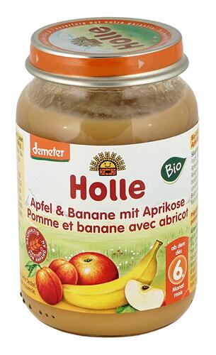 Holle Apfel & Banane mit Aprikose, Demeter