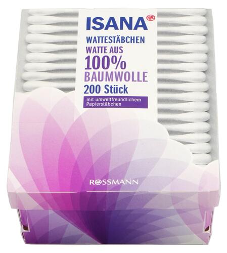 Isana Wattestäbchen aus 100 Prozent Baumwolle, 200 Stück Isana Wattestäbchen aus 100 Prozent Baumwolle, 200 Stück