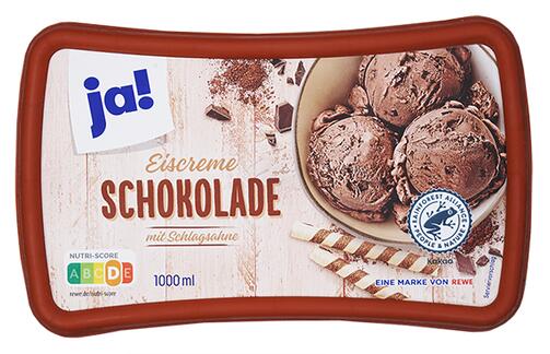 Ja! Eiscreme Schokolade mit Schlagsahne