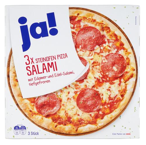Ja! Steinofen Pizza Salami, 3 Stück