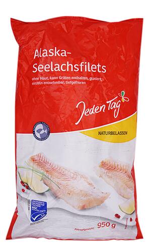 Jeden Tag Alaska-Seelachsfilet naturbelassen