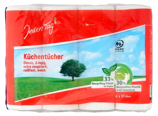 Jeden Tag Küchentücher 33% Recycling-Faser