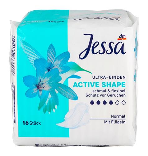 Jessa Ultra-Binden Active Shape, normal mit Flügeln