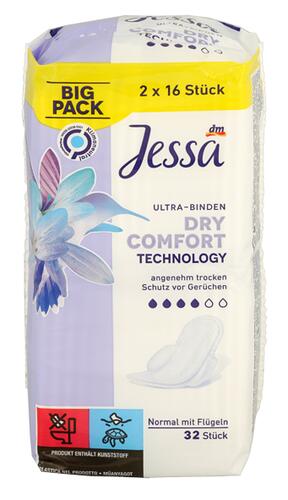 Jessa Ultra-Binden Dry Comfort, normal mit Flügeln