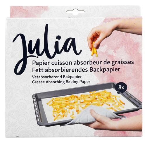 Julia Fett absorbierendes Backpapier, 8 Stück