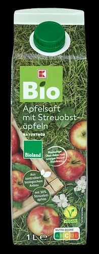 K-Bio Apfelsaft mit Streuobstäpfeln, Bioland K-Bio Apfelsaft mit Streuobstäpfeln, Bioland
