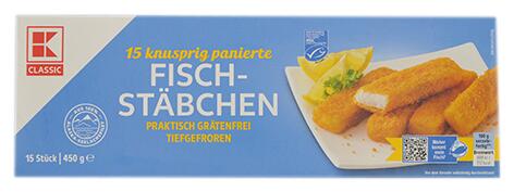 K-Classic 15 knusprig panierte Fischstäbchen