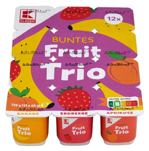 K-Classic Buntes Fruit Trio Banane, Erdbeere, Aprikose