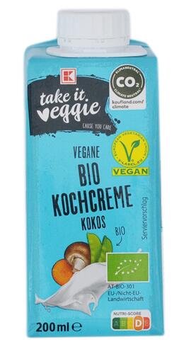 K-Take it Veggie Vegane Bio Kochcreme Kokos