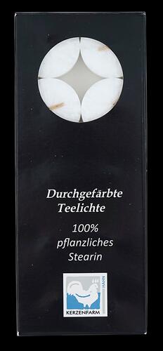 Kerzenfarm Hahn Durchgefärbte Teelichte, 10 Stück, weiß